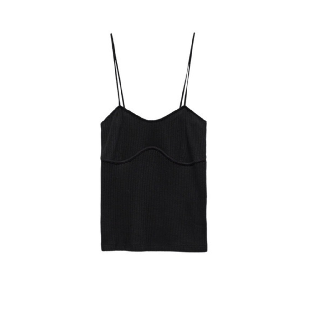 Zara Thin Strap Tank Black NWT